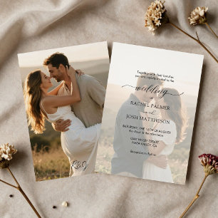 Invitation Superbe superposition de photo de couple pour invi