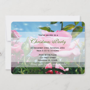 Invitation Superbes fleurs roses roses dans le ciel bleu. Vac