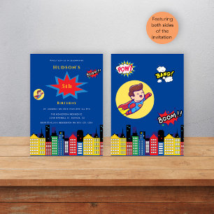Invitation Superhero âge variable anniversaire de enfant Invi