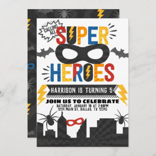 Invitation Superhero Anniversaire Thème