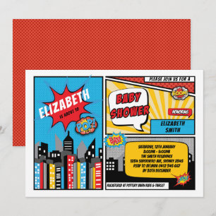 Invitation Superhero Baby shower / Superheroes Comédie