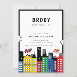 Invitation Superhero Thème Anniversaire