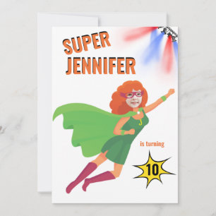 Invitation Superhero unique Extraordinaire fille anniversaire