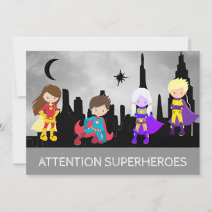 Invitation *~* SUPERHEROS Fête d'anniversaire pour enfants