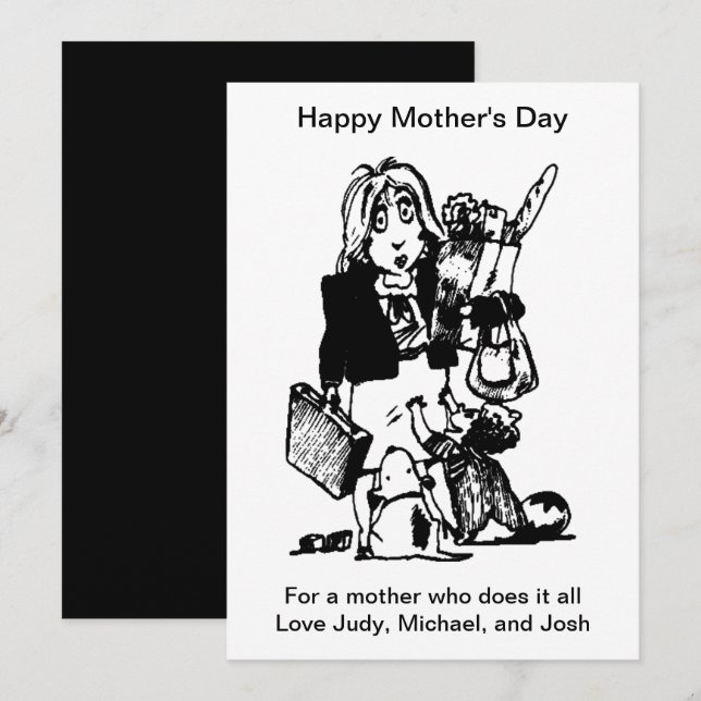 Invitation Supermom fait tout pour rendre heureux la fête des (Devant / Derrière)