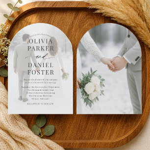 Invitation Superposition de photo élégante de mariage d'hiver