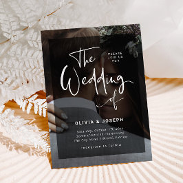 Invitation Superposition moderne en noir et blanc | Mariage p