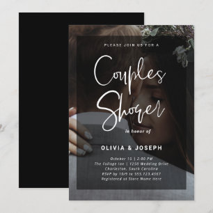 Invitation Superposition noire et blanche  Photo Couples Show