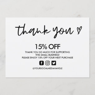 Invitation Support en Merci noir et blanc