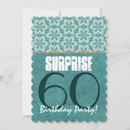 Invitation SUPRISE 60e anniversaire Aqua et Modèle Turquoise
