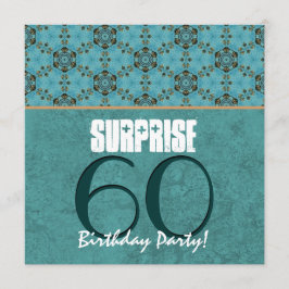 Invitation SUPRISE 60e anniversaire Aqua et Modèle Turquoise
