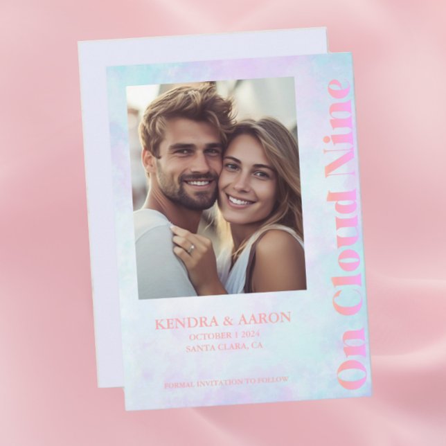 Invitation Sur Cloud Neuf Mariage Pastel Moderne Enregistrer  (Créateur téléchargé)