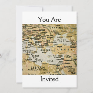 Invitation sur la carte de la Méditerranée orienta