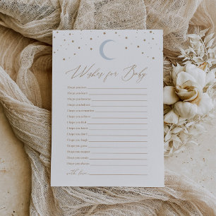 Invitation Sur la Lune Boy Baby shower des souhaits pour bébé