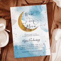 Sur la Lune Dreamy Gold Boy Baby shower Invitati
