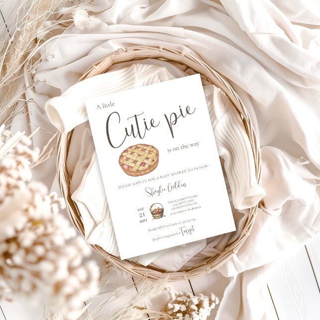 Invitation sur le Baby shower à tarte Cutie (Créateur téléchargé)