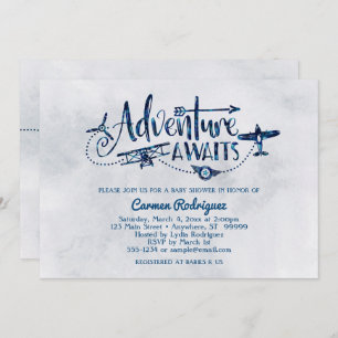 Invitation sur le Baby shower de l'aviation "Adven