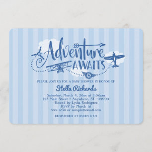 Invitation sur le Baby shower de l'aviation "Adven