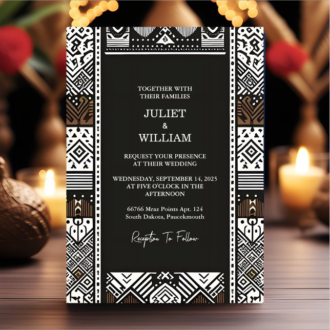 Invitation Sur le Ghana Brown africain traditionnel Mariage n (Créateur téléchargé)