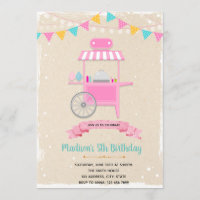 Invitation sur le thème de la charrette à bonbons