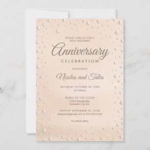 Invitation sur le thème des perles pour le 30ème a