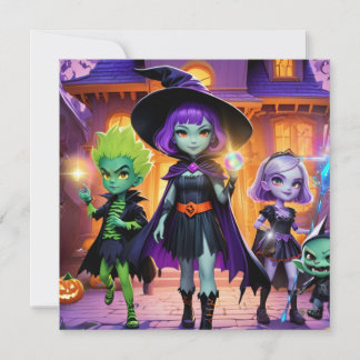 Invitation sur le thème des sorciers et sorcières