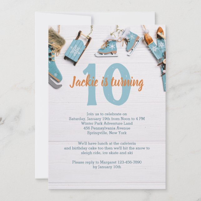 Invitation sur le thème des sports de glace et de  (Devant)