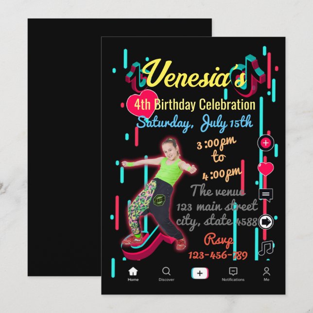 Invitation sur les médias sociaux (Devant / Derrière)