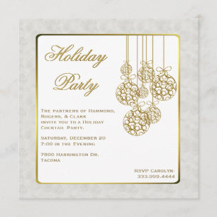 Invitation sur mesure Gold et White