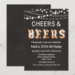 Invitation sur tableau craie Cheers and Beers