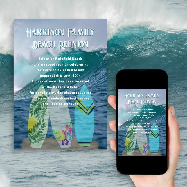 Invitation Surcartes Ocean Family Reunion (Créateur téléchargé)