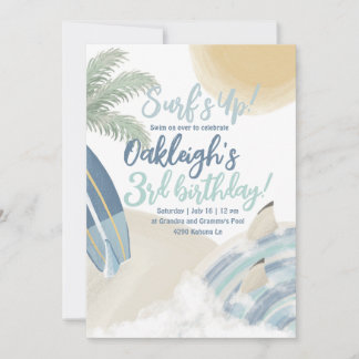 Invitation Surf à l'invitation de fête d'anniversaire