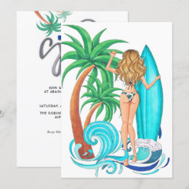 Invitation Surf d'été Plage vacances Anniversaire Fête