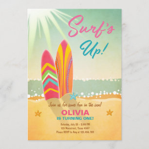 Invitation Surf d'invitation pour l'anniversaire de surf  une