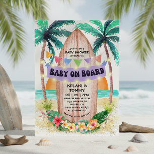 Invitation Surf et mer   Baby On Board Beach Baby shower