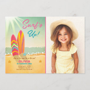 Invitation Surf surfant d'invitation d'anniversaire vers le