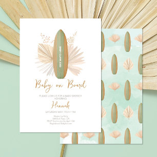 Invitation Surfboard Baby sur le Baby shower de bord