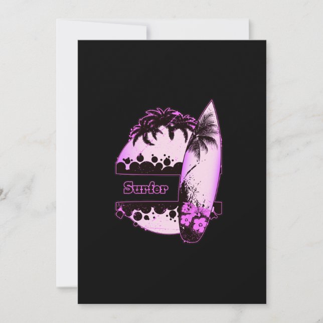 Invitation Surfer pourpre (Devant)