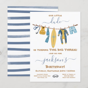 Invitation Surfing Dude fête d'anniversaire