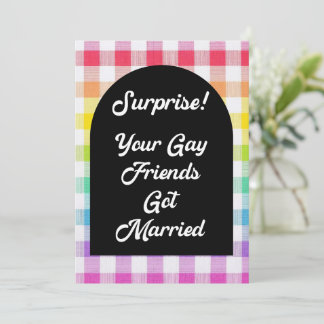 Invitation Surprenez vos amis gays qui se sont mariés Arc-en-