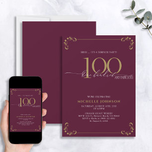 Invitation Surprise 100 & Fabuleux Anniversaire Bourgogne & O