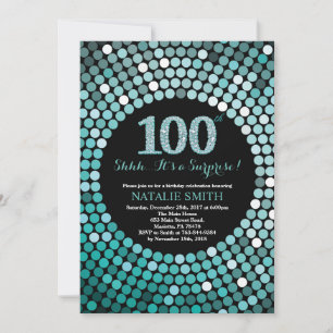 Invitation Surprise 100e anniversaire Parties scintillant noi