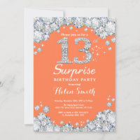 Surprise 13e anniversaire Coral et Silver Diamond