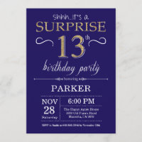 Surprise 13e anniversaire Marine Blue and Gold Par