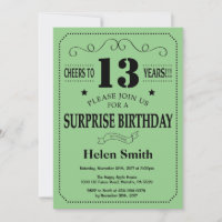 Surprise 13e anniversaire Noir et Vert