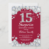 Surprise 15e Anniversaire Bourgogne Rouge Argent D