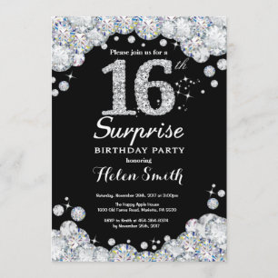 Invitation surprise 16e anniversaire Silver Diamon