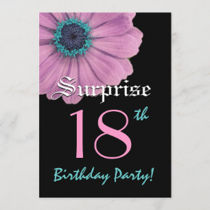Invitation SURPRISE 18e anniversaire Modèle rose Daisy