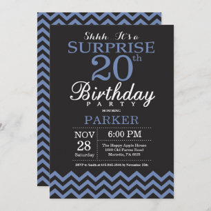 Invitation surprise 20e anniversaire Black and Blu