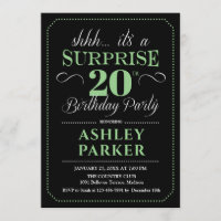 Surprise 20e fête d'anniversaire - Black Green